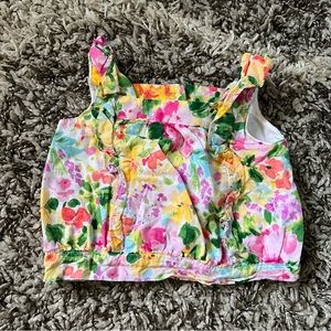 Janie and Jack Yellow Floral Ruffle Blouse Top 3-6 Months